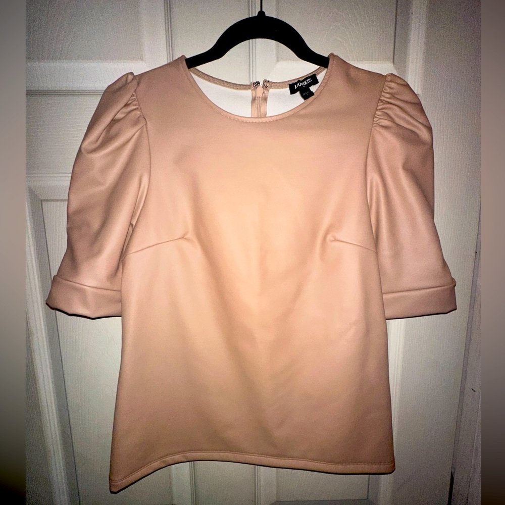 Express Leather & Polyester Shirt; Tan Color; Never Worn so New without the tags